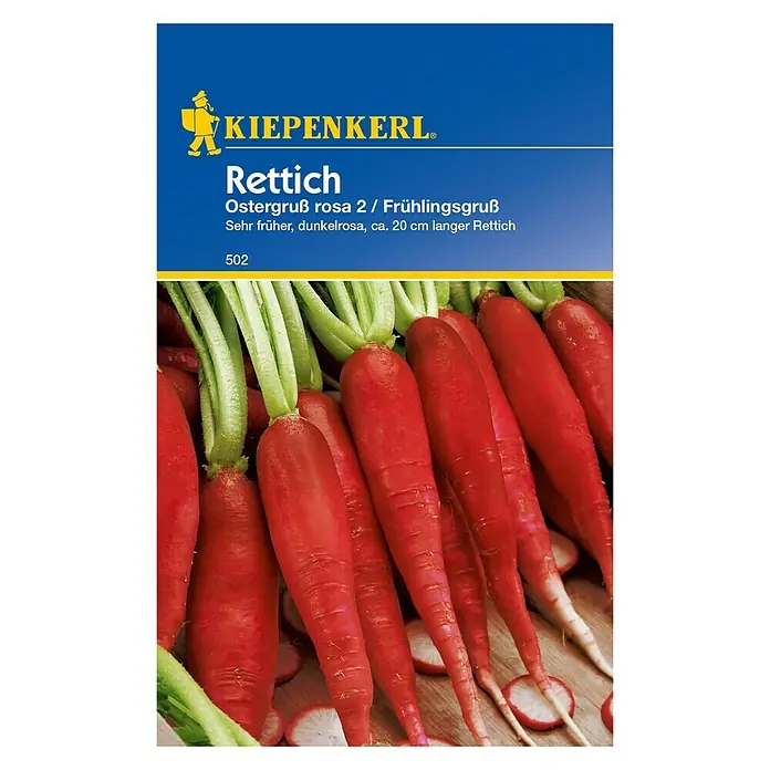 Kiepenkerl Gemüsesamen Rettich - Raphanus sativus, Ostergruß Rosa - Vorderansicht