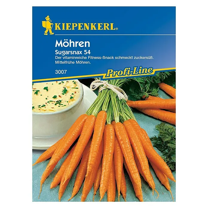 Kiepenkerl Profi-Line Gemüsesamen Möhre - Sugarsnax, Daucus carota ssp. sativus, Erntezeit: Juni - Vorderansicht