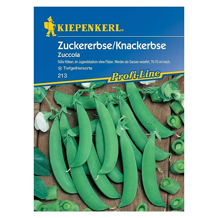 Kiepenkerl Profi-Line Gemüsesamen Zuckererbse - Zuccola, Pisum sativum, Erntezeit: Juni - Vorderansicht