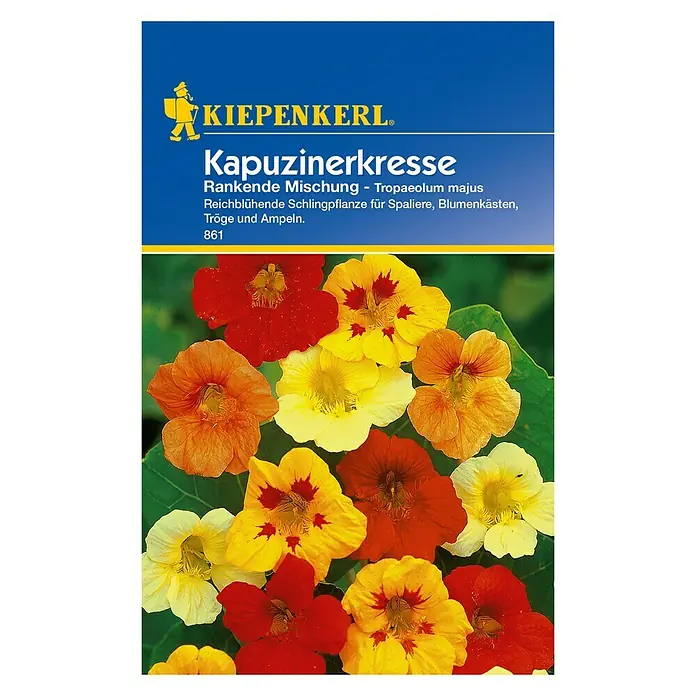 Kiepenkerl Kräutersamen Kapuzinerkresse - Tropaeolum majus, Saatzeit: April - Vorderansicht