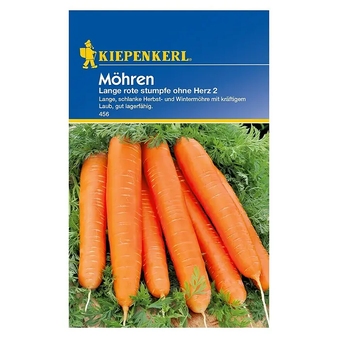 Kiepenkerl Gemüsesamen Möhre - Lange rote stumpfe ohne Herz 2, Daucus carota ssp. sativus, Erntezeit: September - Vorderansicht