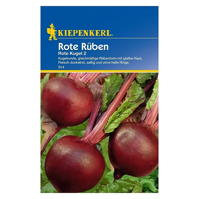 Kiepenkerl Gemüsesamen Rote Rübe Rote Kugel 2 - Beta vulgaris var. vulgaris, Erntezeit: Juli - Vorderansicht