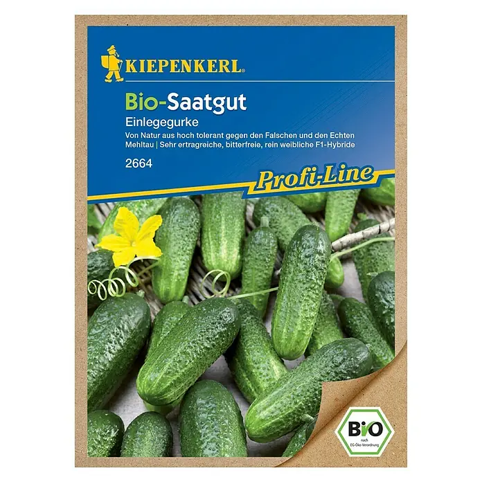 Kiepenkerl Profi-Line Gemüsesamen Einlegegurke - Diamant Bio, Cucumis sativus, Erntezeit: Juli - Vorderansicht