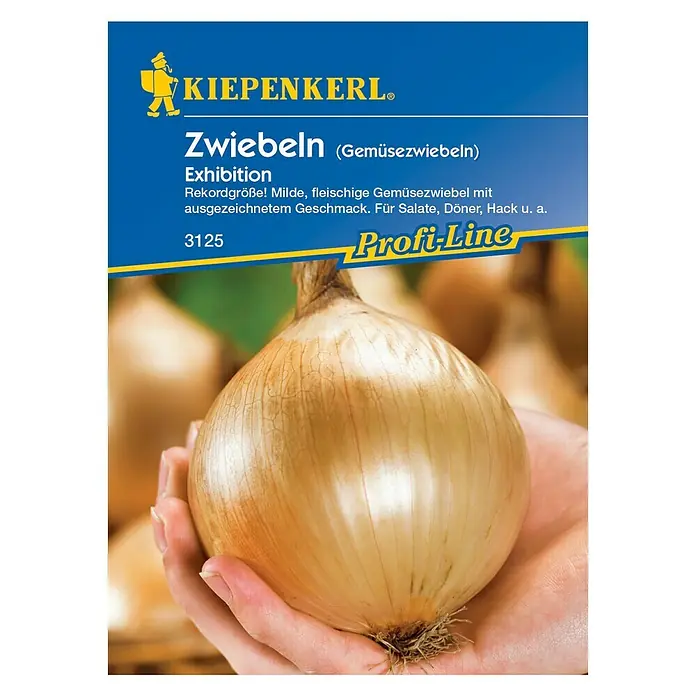 Kiepenkerl Profi-Line Gemüsesamen Gemüsezwiebel Exhibition - Allium cepa, Erntezeit: August - Vorderansicht