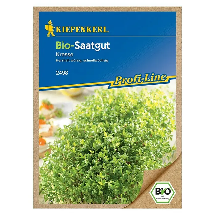 Kiepenkerl Profi-Line Kräutersamen Kresse - Bio, Lepidium sativum, Saatzeit: April, Erntezeit: April - Vorderansicht
