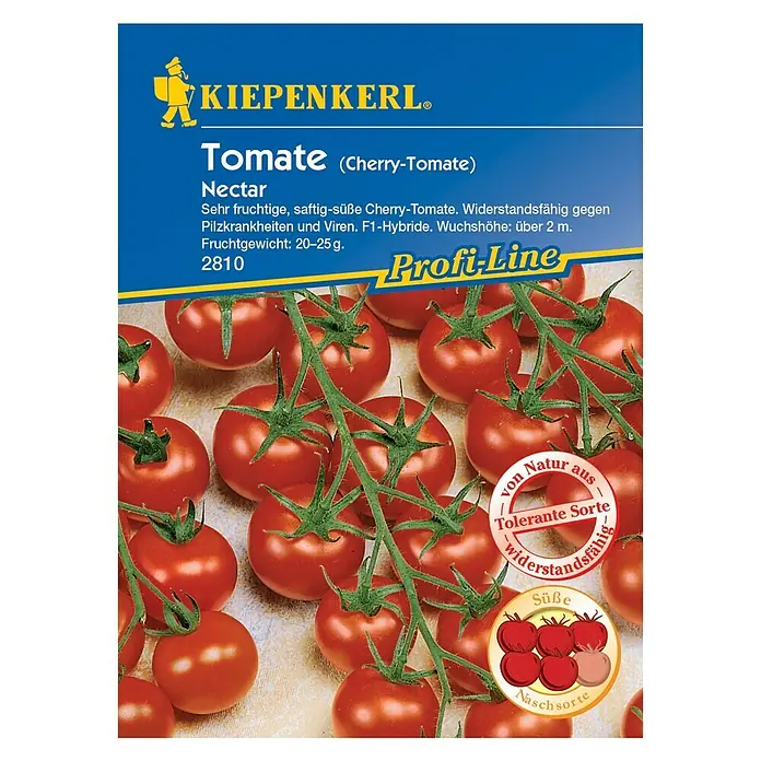 Kiepenkerl Profi-Line Gemüsesamen Tomate - Nectar F1, Solanum lycopersicum, Erntezeit: Juli - Vorderansicht