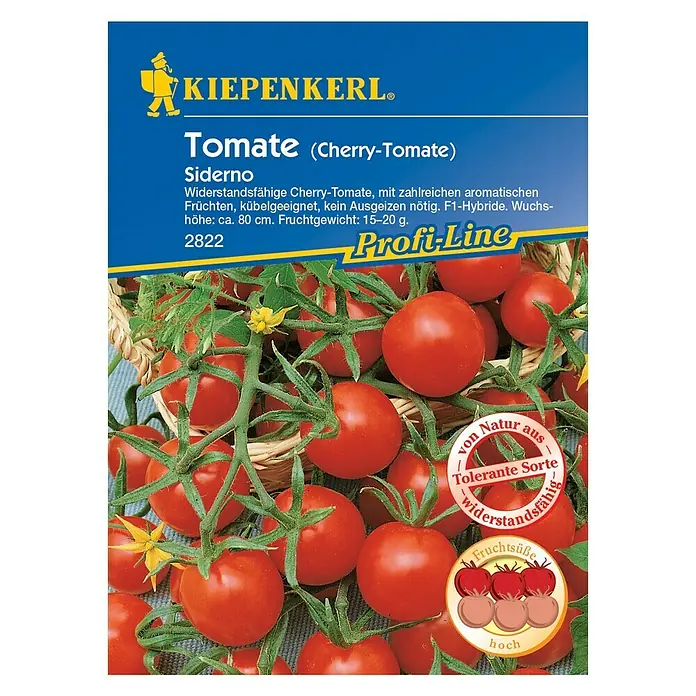Kiepenkerl Profi-Line Gemüsesamen Tomate - Siderno F1, Solanum lycopersicum, Erntezeit: Juli - Vorderansicht