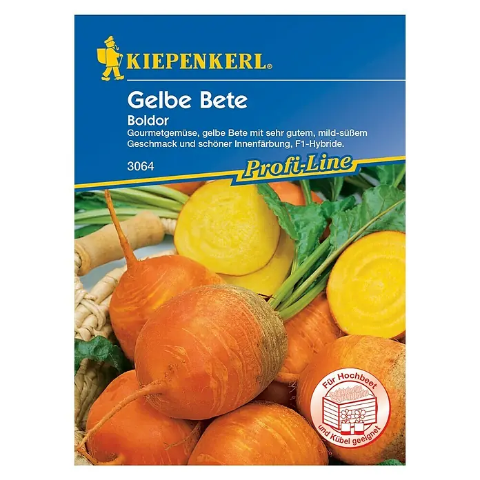 Kiepenkerl Profi-Line Gemüsesamen Gelbe Bete Boldor - Beta vulgaris var. vulgaris, Erntezeit: August - Vorderansicht