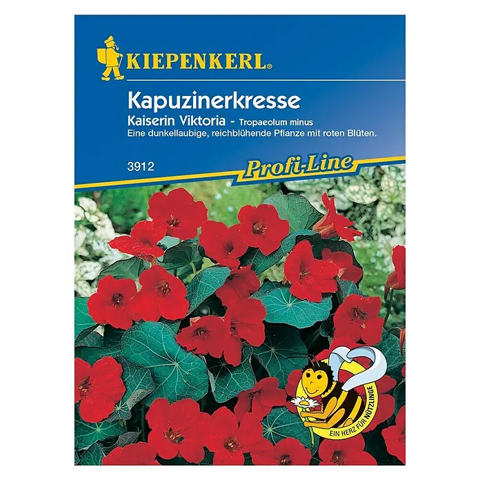 Kräutersamen Kapuzinerkresse - Tropaeolum minus, Saatzeit: April - Vorderansicht