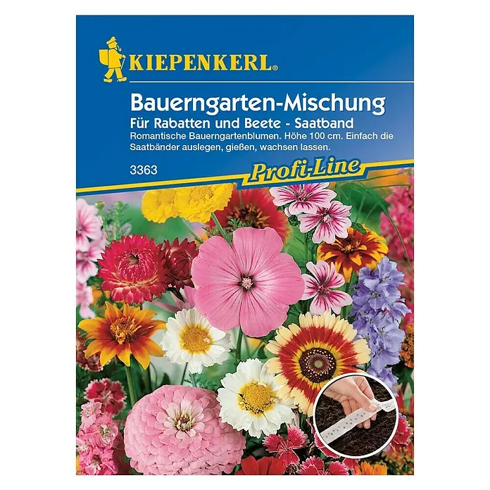 Kiepenkerl Profi-Line Blumensamen Bauerngarten Saatband - Verschiedene Sorten, Mehrfarbig - Vorderansicht