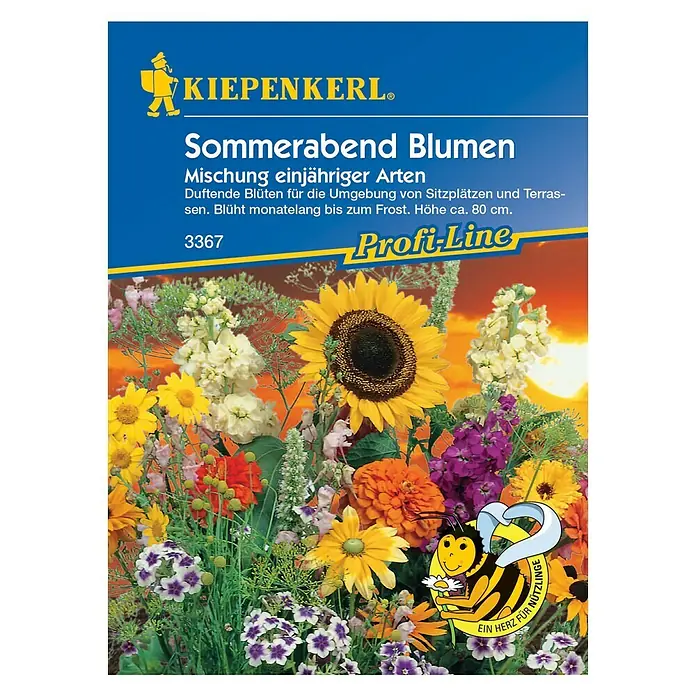 Kiepenkerl Profi-Line Blumensamen Sommerabend Blumen - Verschiedene Sorten, Mehrfarbig, 2 m² - 3 m² - Vorderansicht
