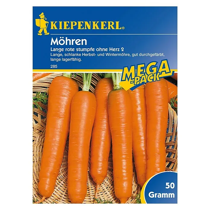 Kiepenkerl Gemüsesamen Möhre - Daucus carota ssp. sativus, Erntezeit: September - Vorderansicht