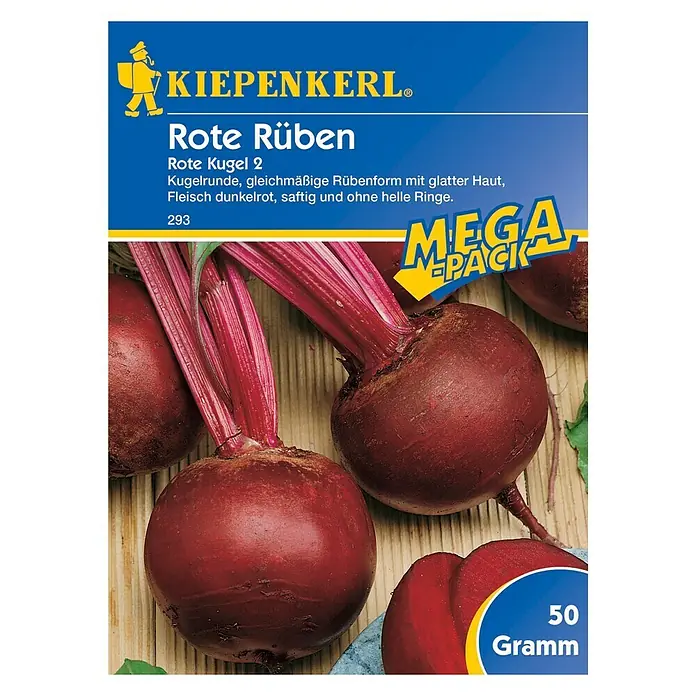 Kiepenkerl Gemüsesamen Rote Bete Rote Kugel - Beta vulgaris, Erntezeit: Juli - Vorderansicht
