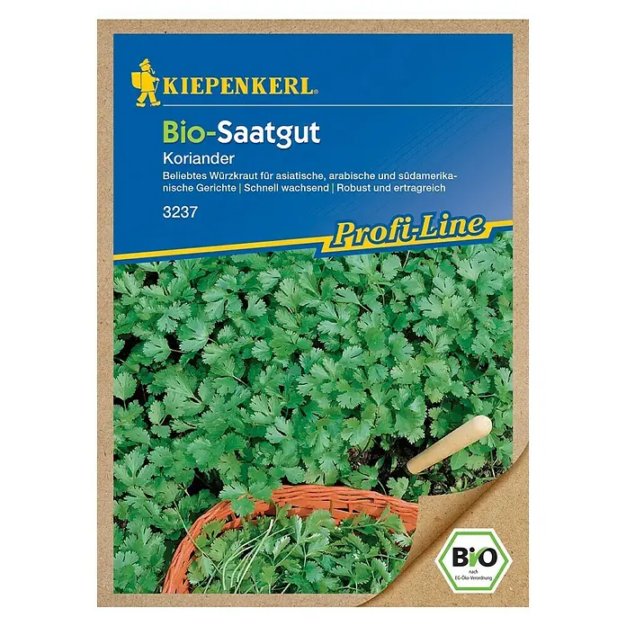 Kiepenkerl Profi-Line Kräutersamen  Bio Koriander - Coriandrum sativum, Saatzeit: April, Erntezeit: Mai - Vorderansicht