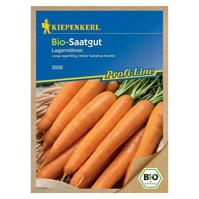 Kiepenkerl Profi-Line Gemüsesamen Bio Möhre - Lagermöhre, Daucus carota ssp. sativus, Erntezeit: September - Vorderansicht