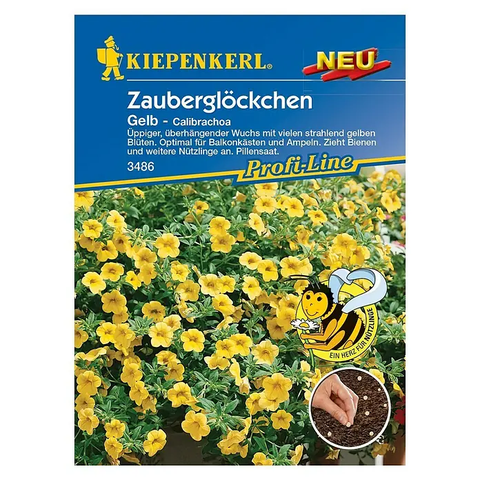 Kiepenkerl Blumensamen Zauberglöckchen - Calibrachoa x hybrida, Gelb - Vorderansicht