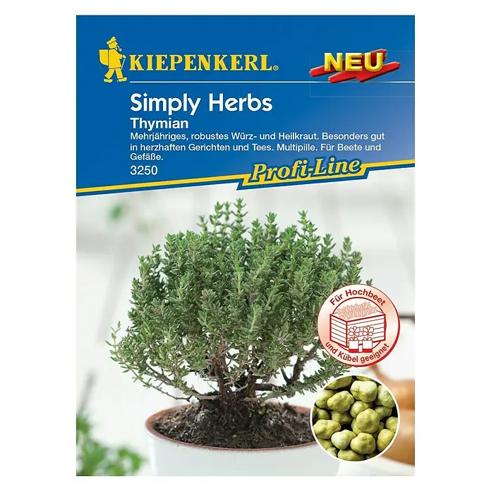 Kiepenkerl Profi-Line Kräutersamen Thymian Simply Herbs - Thymus vulgaris, Saatzeit: März, Erntezeit: Juli - Vorderansicht