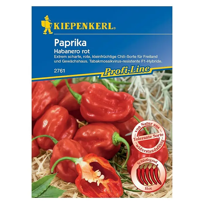Kiepenkerl Profi-Line Gemüsesamen Chili Habanero - Capsicum chinense, Erntezeit: Juli - Vorderansicht