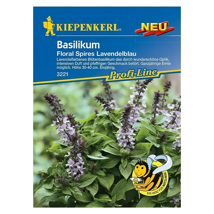 Kiepenkerl Profi-Line Kräutersamen Blütenbasilikum - Floral Spires Lavendel, Ocimum basilicum, Saatzeit: April, Erntezeit: Juli - Vorderansicht