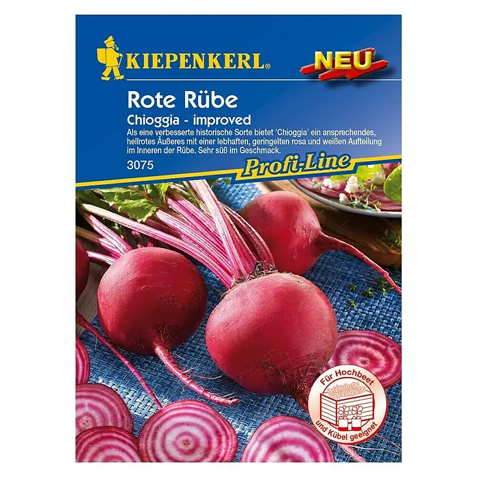 Kiepenkerl Profi-Line Gemüsesamen Rote Rübe - Chioggia, Beta vulgaris var. conditiva, Erntezeit: August - Vorderansicht