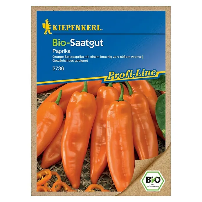 Kiepenkerl Profi-Line Gemüsesamen Spitzpaprika - Kyra, Capsicum annuum, Erntezeit: Juli - Vorderansicht