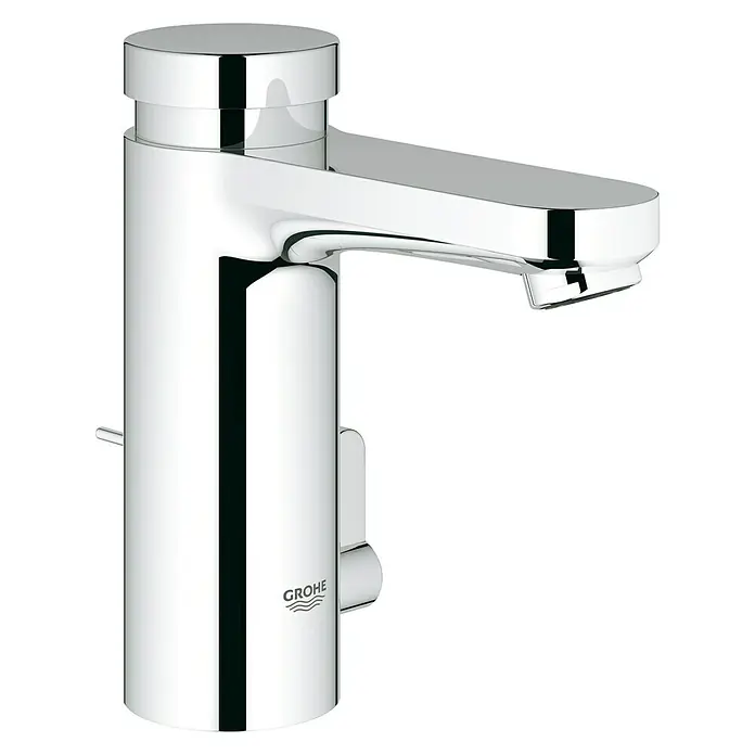Grohe Selbstschluss-Armatur Eurosmart CT - Mit Zugstange, Chrom, Glänzend - Diagonale Ansicht
