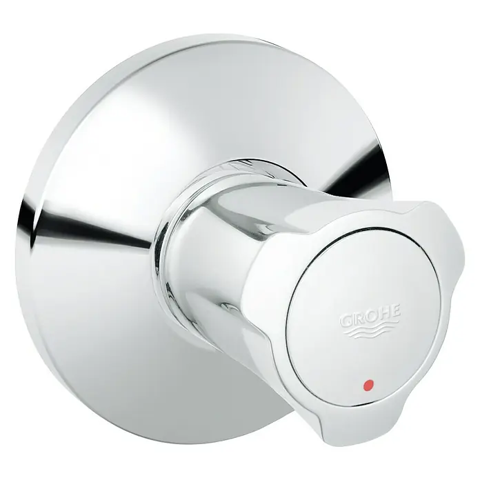 Grohe Costa Unterputzventil - Chrom/Rot, Einbautiefe: 20 mm - 80 mm, Messing - Diagonale Ansicht