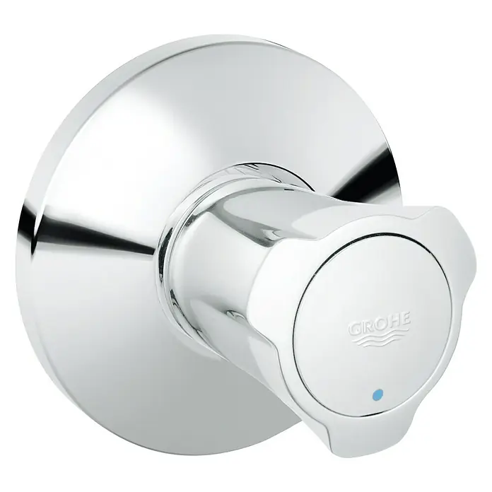 Grohe Costa Unterputzventil - Chrom/Blau, Einbautiefe: 20 mm - 200 mm, Messing - Diagonale Ansicht