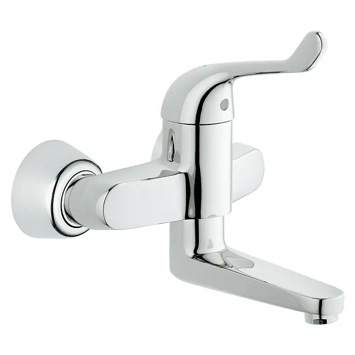Grohe Euroeco Special Wand-Waschtischarmatur - Chrom, Ausladung Armatur: 197 mm - Diagonale Ansicht