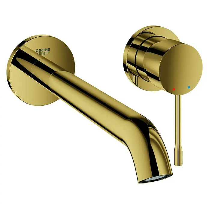 Grohe Essence Wand-Waschtischarmatur L - 2-Loch, Cool Sunrise, Glänzend - Diagonale Ansicht