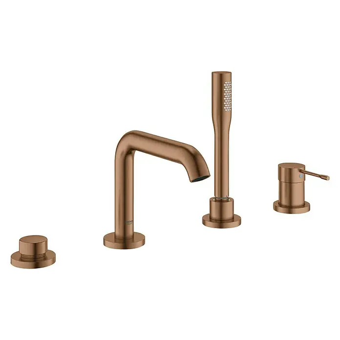 Grohe Essence Wannenrandarmatur - 4-Loch, Warm Sunset, Matt - Diagonale Ansicht