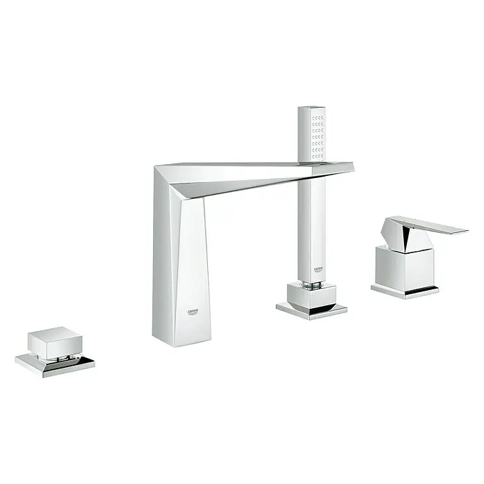 Grohe Allure Brilliant Wannenrandarmatur - 4-Loch, Chrom, Glänzend - Diagonale Ansicht