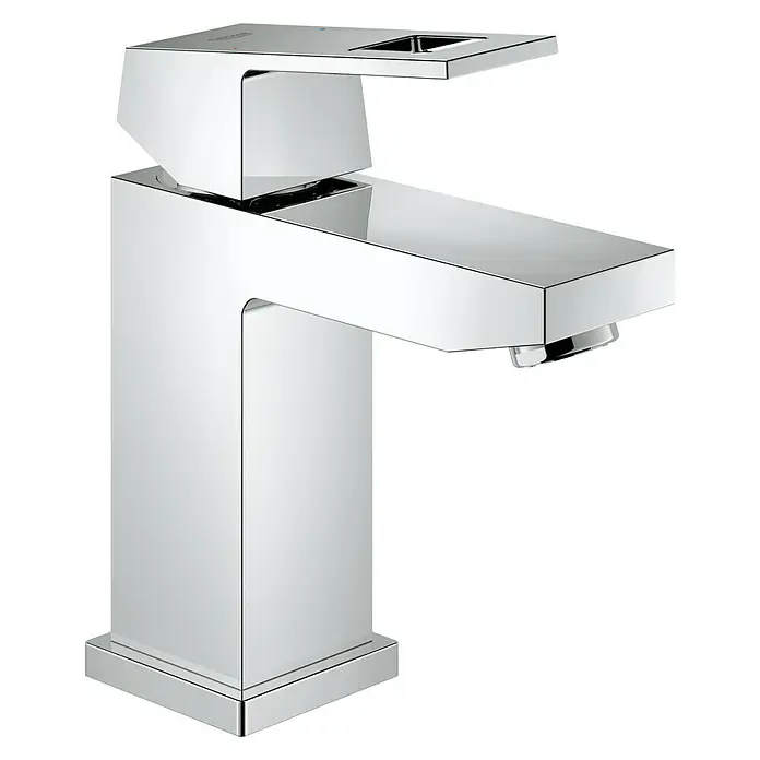 Grohe Eurocube Waschtischarmatur S-Size - Chrom, Ohne Zugstange, Mit Durchflussbegrenzung - Diagonale Ansicht