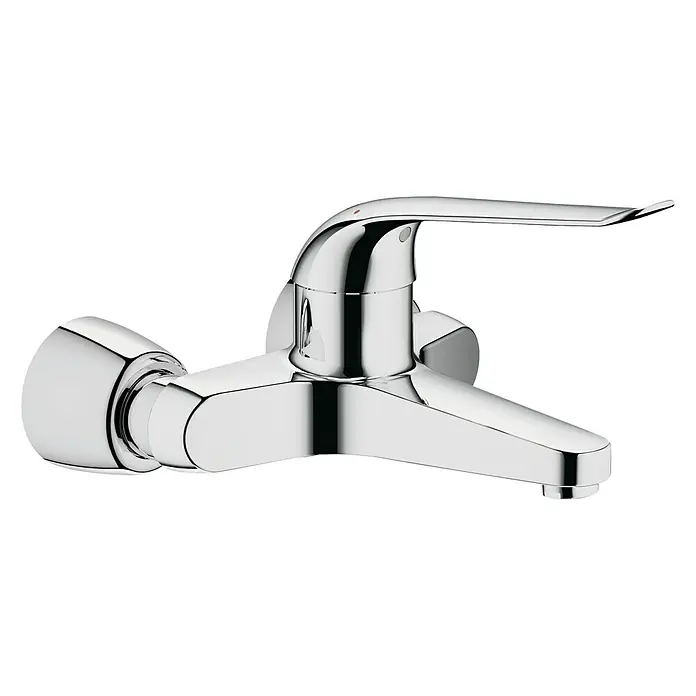 Grohe Euroeco Special Wand-Waschtischarmatur - Chrom, Ausladung Armatur: 221 mm, mit absperrbaren S-Anschlüssen - Diagonale Ansicht
