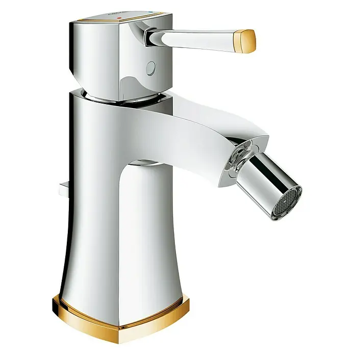 Grohe Grandera Bidetarmatur - Chrom/Gold - Diagonale Ansicht