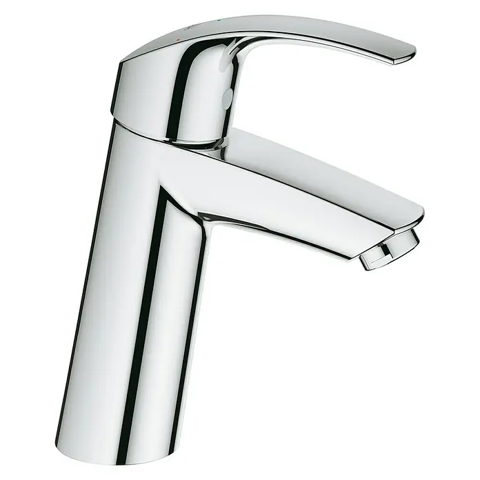 Grohe Eurosmart Waschtischarmatur M-Size - Ohne Zugstange, Chrom, Energiespar-Funktion - Diagonale Ansicht