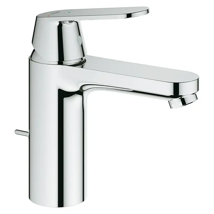 Grohe Eurosmart Cosmopolitan Waschtischarmatur M-Size mit ES-Funktion - Mit Zugstange, Chrom - Diagonale Ansicht