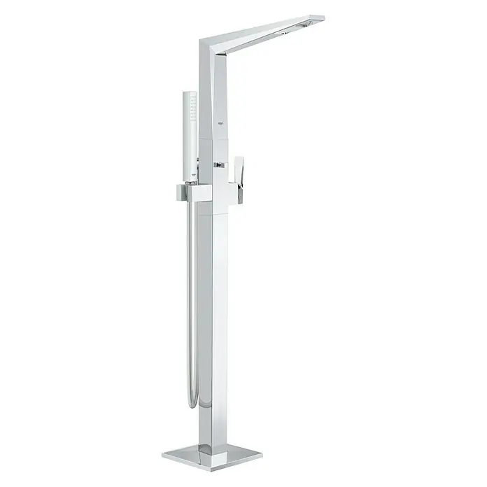 Grohe Allure Brilliant Wannenstandarmatur - Höhe: 106,4 cm, Chrom, Glänzend - Diagonale Ansicht