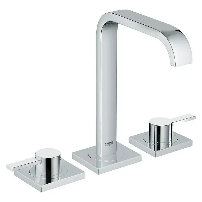 Grohe Allure Waschtischarmatur - 3-Loch, Chrom, Glänzend - Diagonale Ansicht