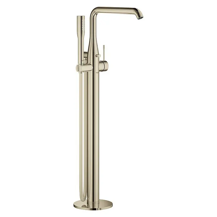 Grohe Essence Wannenstandarmatur - Höhe: 88,4 cm, Nickel, Glänzend - Diagonale Ansicht