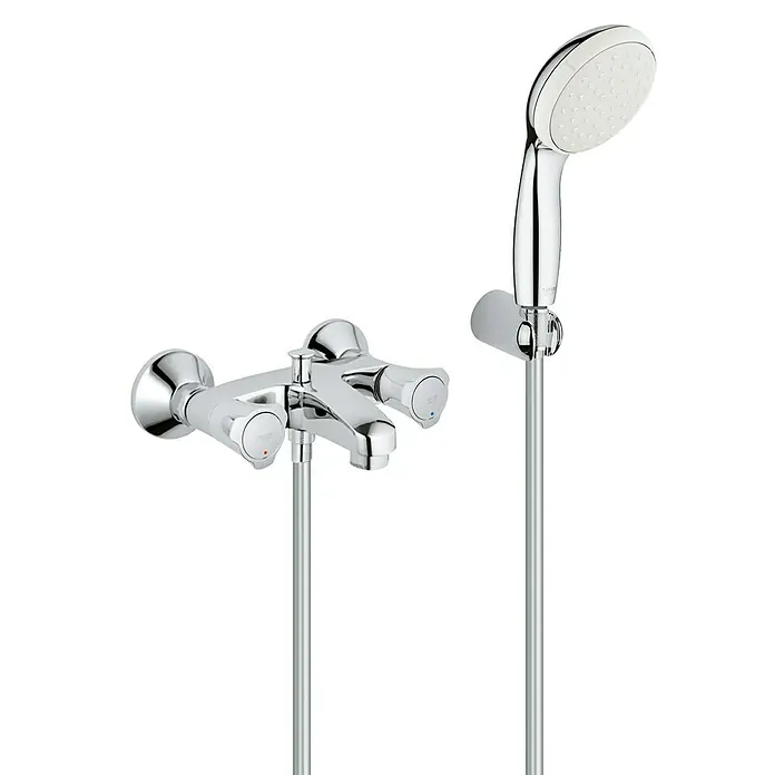 Grohe Costa Badewannenarmatur - Mit Handbrause, Chrom, Glänzend - Diagonale Ansicht