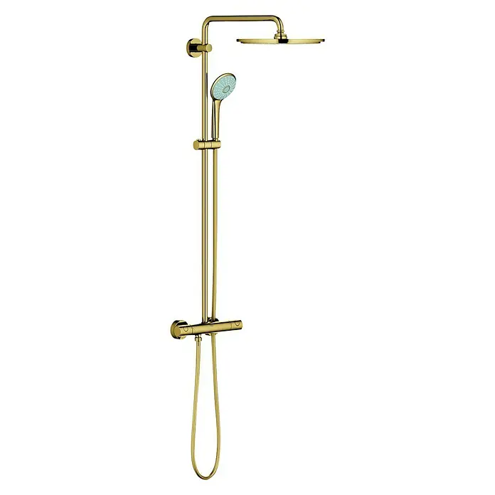 Grohe Euphoria Duschsystem 310 - Mit Thermostatarmatur, Lochabstand: 101,6 cm, Anzahl Strahlarten: 1 Stk., Cool Sunrise, Oberflächenbehandlung: Poliert - Diagonale Ansicht