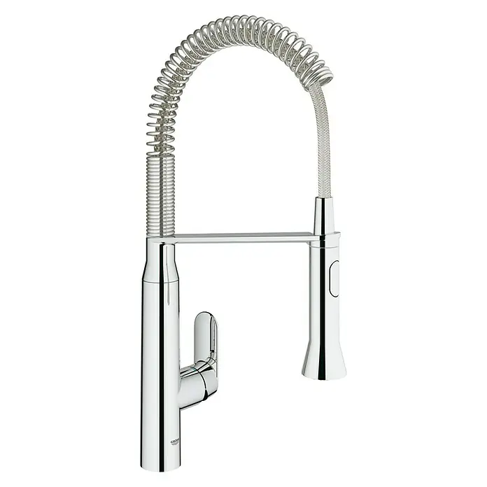Grohe Spültischarmatur K7 - Chrom, Matt, Auslauf schwenkbar - Diagonale Ansicht