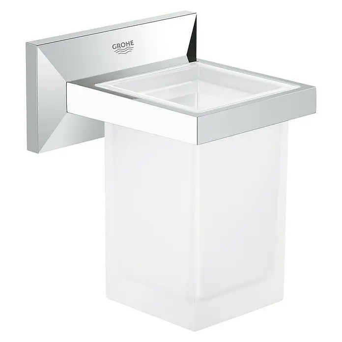 Grohe Allure Brilliant Zahnputzbecher - Mit Halterung, Chrom, Glänzend - Diagonale Ansicht