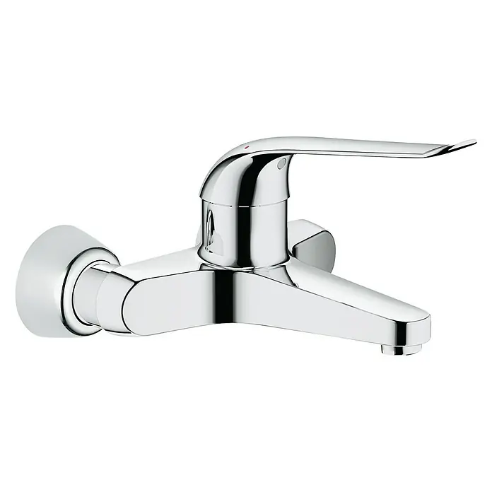 Grohe Euroeco Special Wand-Waschtischarmatur - Chrom, Ausladung Armatur: 204 mm, Mit Einhandbedienhebel - Diagonale Ansicht