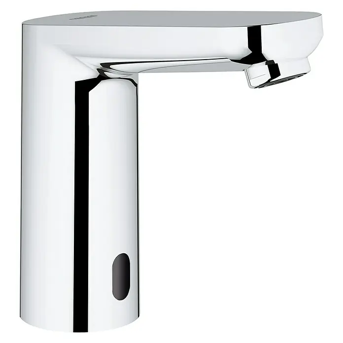 Grohe Eurosmart Waschtischarmatur ohne Temperaturregulierung - Infrarot-Elektronik, Chrom, Glänzend - Diagonale Ansicht