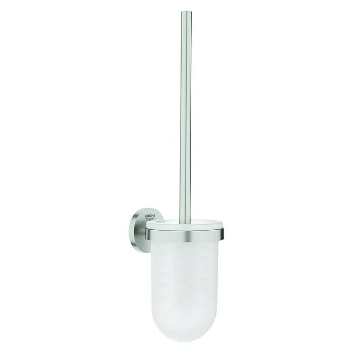 Grohe Essentials Toiletborstel met houder - Met houder, Supersteel, Mat - Diagonaal zicht