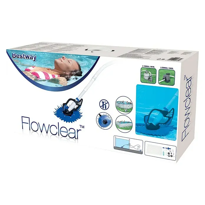 Bestway Usisivač za bazen Flowclear Aquadip - Plavo-bijele boje - Dijagonalni pogled