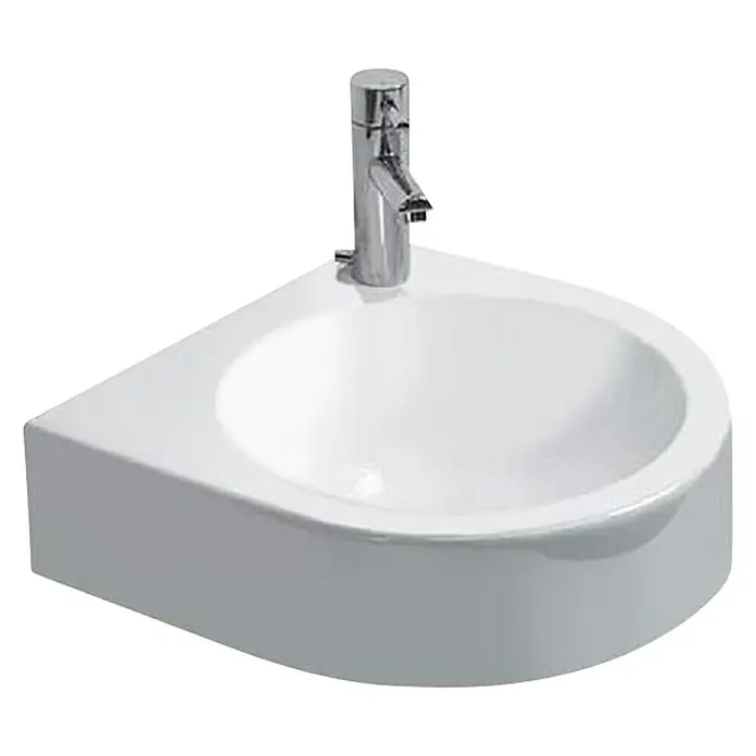 Duravit Architec Waschbecken - 36 x 38 cm, Ohne Spezialglasur, Hahnloch: Rechts, Weiß - Diagonale Ansicht