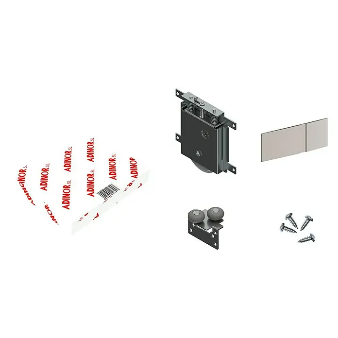 Herrajes para puerta corredera de armarios - 4 piezas - Vista angular